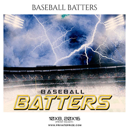 Baseball Batters - Baseball Themed Sports Photography Template - Photography Photoshop Template
