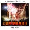 Commando Baseball Themed Sports Photography Template - Photography Photoshop Template