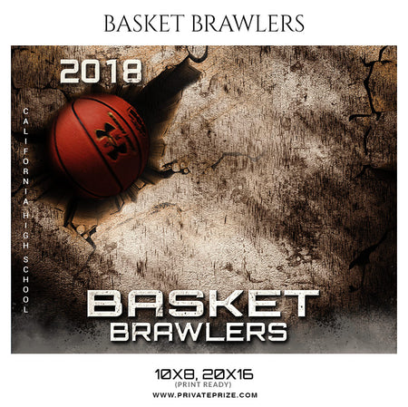 Basket Brawlers Theme Sports Photography Template - Photography Photoshop Template
