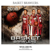 Basket Brawlers Theme Sports Photography Template - Photography Photoshop Template
