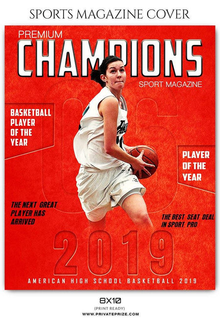 Basketball Sports Photography Magazine Cover - PrivatePrize - Photography Templates
