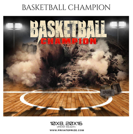 Basketball Champions Themed Sports Photography Template