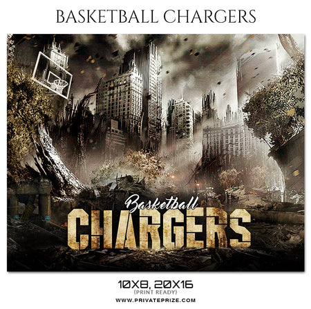Chargers - Basketball Theme Sports Photography Template - Photography Photoshop Template