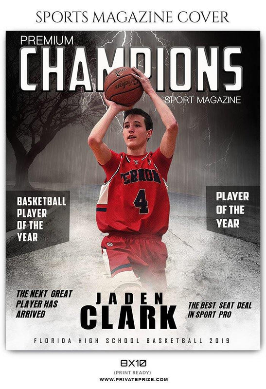 Basketball Sports Photography Magazine Cover - PrivatePrize - Photography Templates
