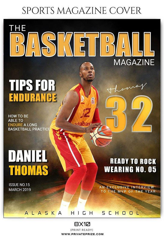 Basketball - Sports Photography Magazine Cover templates - PrivatePrize - Photography Templates