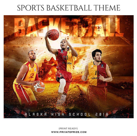 Basketball Themed Sports Photography Template - PrivatePrize - Photography Templates