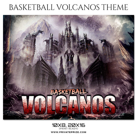 Volcanos - Basketball Theme Sports Photography Template - Photography Photoshop Template