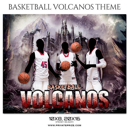 Volcanos - Basketball Theme Sports Photography Template - Photography Photoshop Template