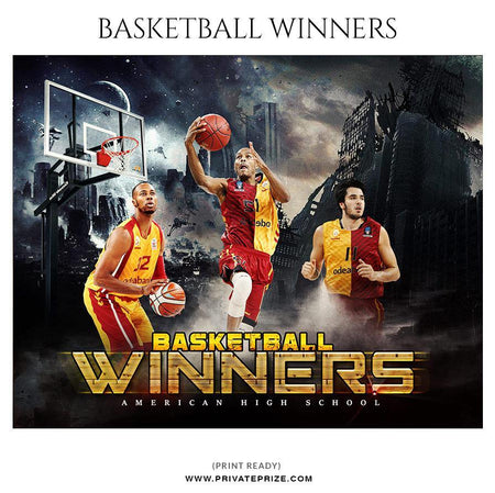Basketball Winners - Themed Sports Photography Template - PrivatePrize - Photography Templates