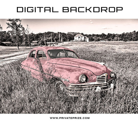 Digital Backdrop - Vintage Car - Photography Photoshop Template
