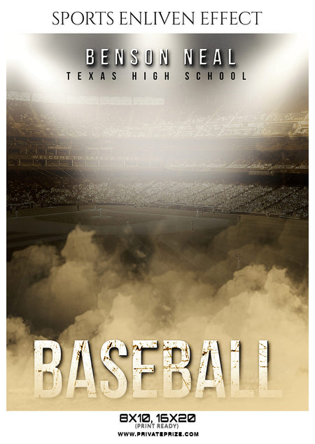 Benson Neal - Baseball Sports Enliven Effects Photoshop Template - Photography Photoshop Template