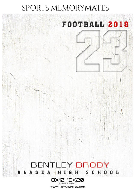 Bentley Brody - Football  Memory Mate Photoshop Template - PrivatePrize - Photography Templates