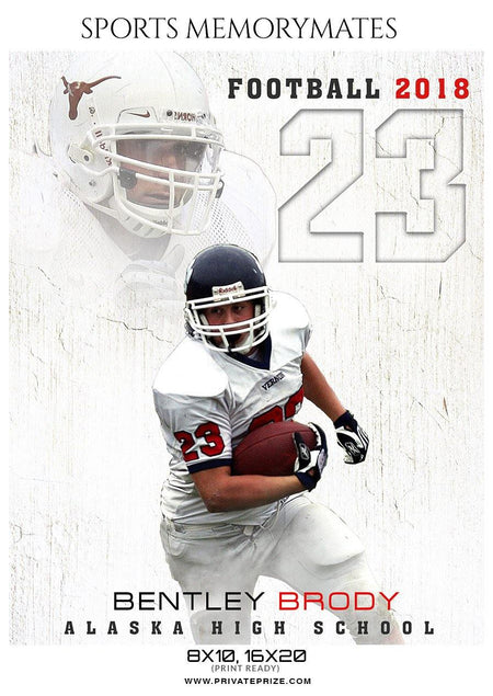 Bentley Brody - Football  Memory Mate Photoshop Template - PrivatePrize - Photography Templates