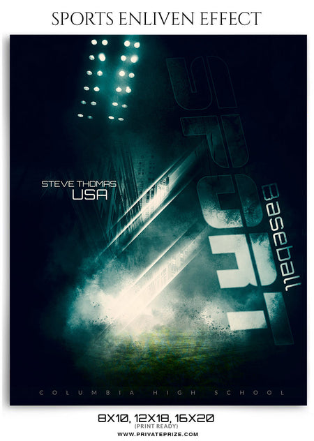 Steve Thomas Sports Photography Template - Enliven Effects - Photography Photoshop Template