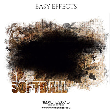 Viviana Paul - Softball - Easy Effect Sports Photography Template - Photography Photoshop Template