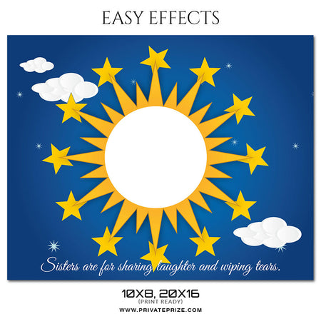 SISTERS - EASY EFFECTS KIDS PHOTOGRAPHY - Photography Photoshop Template
