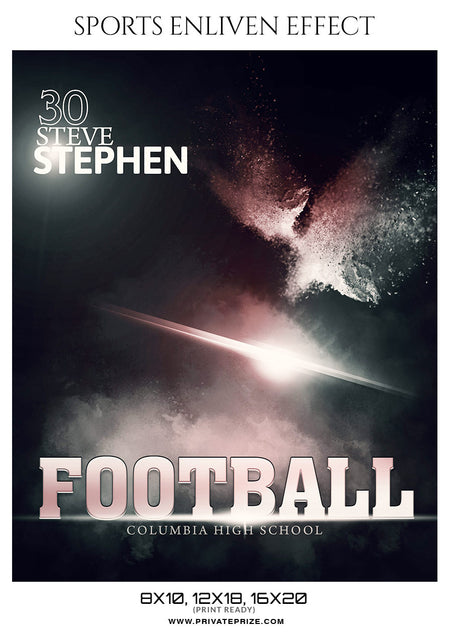 Steve Stephen- Football-Sports Photography Template-Enliven Effects - Photography Photoshop Template