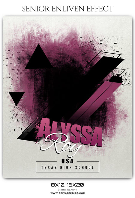 ALYSSA ROY - SENIOR ENLIVEN EFFECT - Photography Photoshop Template
