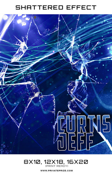 Shattered Effect Football High School Sports Template -  Enliven Effects - Photography Photoshop Template