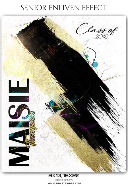Maisie Thompson - Senior Enliven Effect Photography Template - Photography Photoshop Template