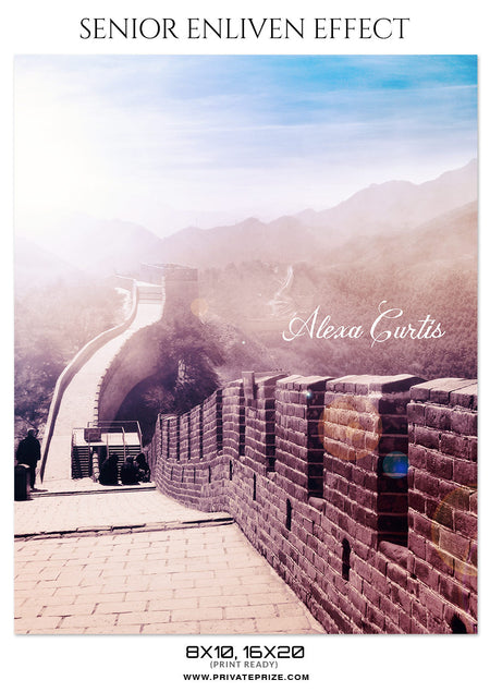 ALEXA CURTIS - GREAT WALL OF CHINA - SENIOR ENLIVEN EFFECT - Photography Photoshop Template