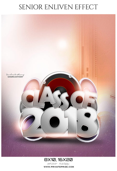 Sandra Anthony - Senior Enliven Effect Photography Template - Photography Photoshop Template