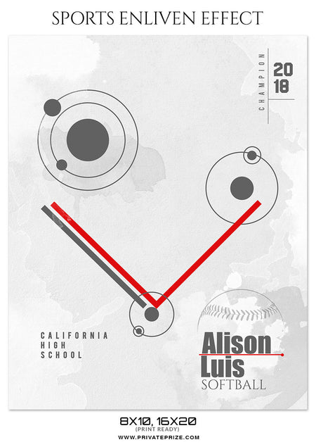 ALISON LUIS - SOFTBALL SPORTS PHOTOGRAPHY - Photography Photoshop Template