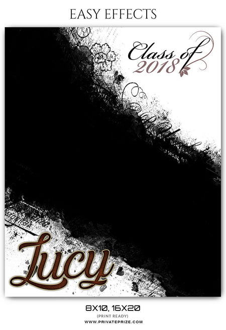 LUCY -SENIOR EASY EFFECTS - Photography Photoshop Template