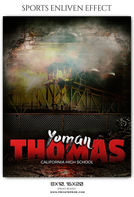 Yoman Thomas Lacrosse Sports Enliven Effects Photoshop Template