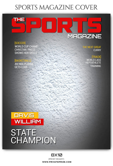 Davis Williams - Football Sports Photography Magazine Cover - Photography Photoshop Template