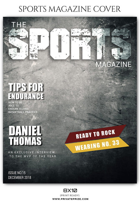 Daniel Thomas - Basketball Sports Photography Magazine Cover - Photography Photoshop Template