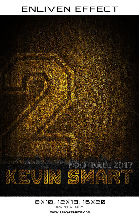 Kevin Smart Football 2017 High School Sports Template -  Enliven Effects - Photography Photoshop Template