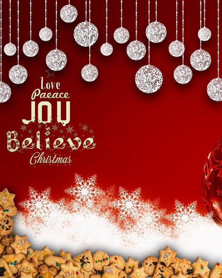 Love Peace Joy Christmas Baby Backdrop - Photography Photoshop Template
