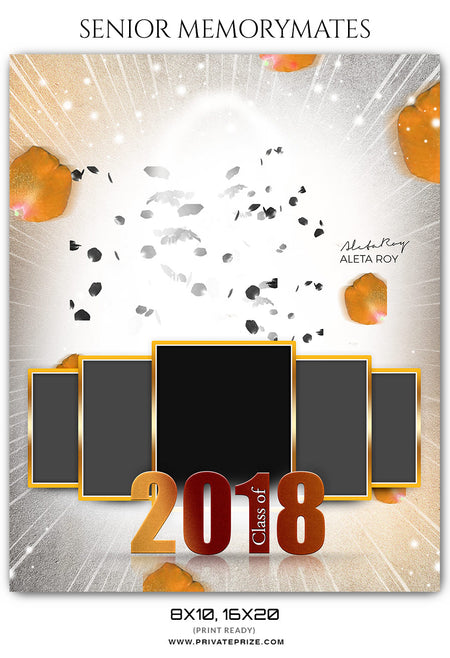 Aleta Roy Senior Memory Mates Photoshop Template - Photography Photoshop Template