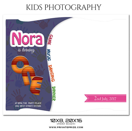 Nora Easy Effects Kids Photoshop Templates - Photography Photoshop Template
