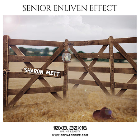 Sharon Mett - Senior Enliven Effect Photoshop Template - Photography Photoshop Template