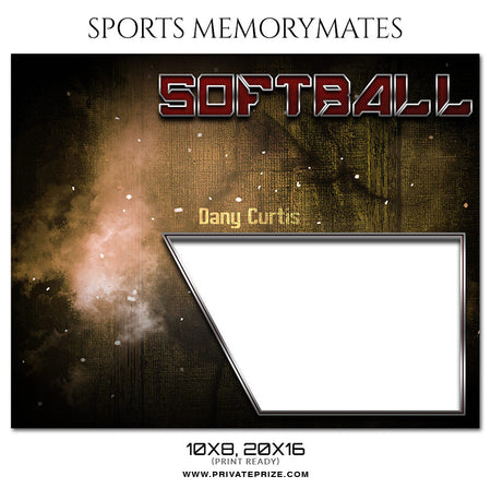 DANY CURTIS - SOFTBALL SPORTS MEMORY MATE - Photography Photoshop Template