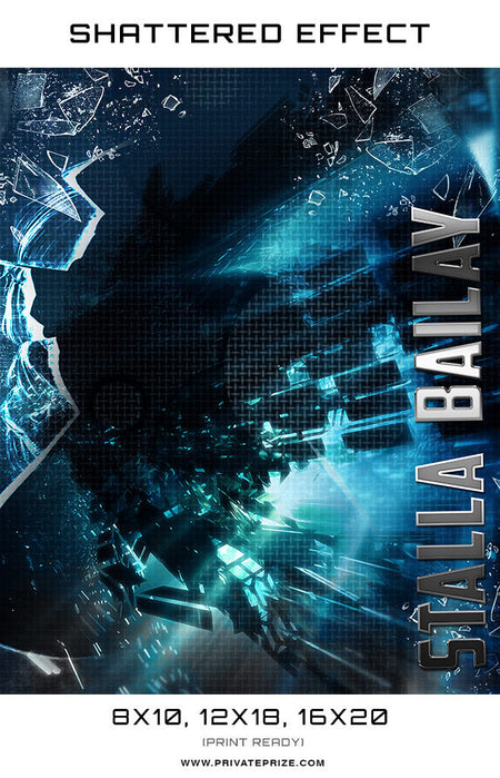 Shattered Effect Softball High School Sports Template -  Enliven Effects - Photography Photoshop Template