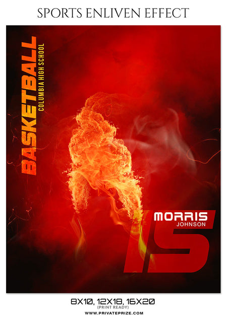 Morris Johnson- Basketball- Sports Photography- Enliven Effects - Photography Photoshop Template