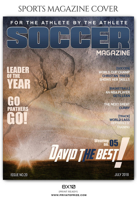 David Thompson - Soccer Sports Photography Magazine Cover - Photography Photoshop Template