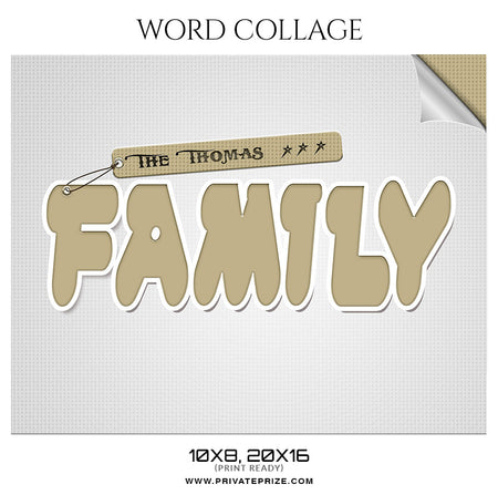 The Thomas Family - Word Collage - Photography Photoshop Template