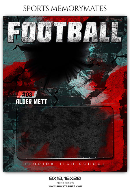 Alder Mett Football Sports Memory Mates Photoshop Template - Photography Photoshop Template