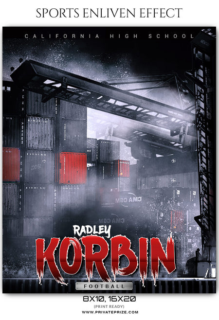 Radley Korbin - Football Sports Enliven Effects Photoshop Template - Photography Photoshop Template