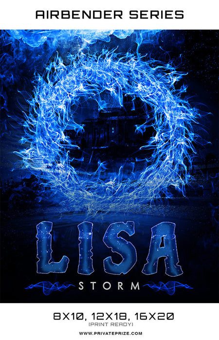 Airbender Series Softball Sports Template -  Enliven Effects - Photography Photoshop Template