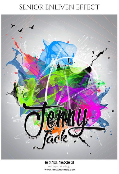 Jenny Jack - Senior Enliven Effect Photography Template - Photography Photoshop Template