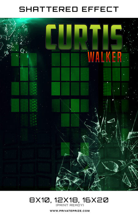 Shattered Effect Football Curtis High School Sports Template -  Enliven Effects - Photography Photoshop Template