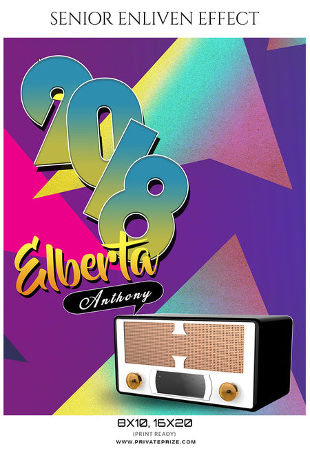 Elberta Anthony - Senior Enliven Effect Photography Template - Photography Photoshop Template