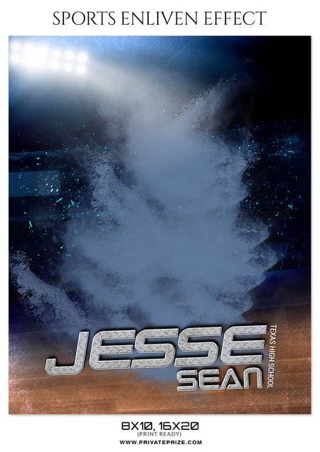 Jesse Sean Football 2017 Sports Template -  Enliven Effects - Photography Photoshop Template