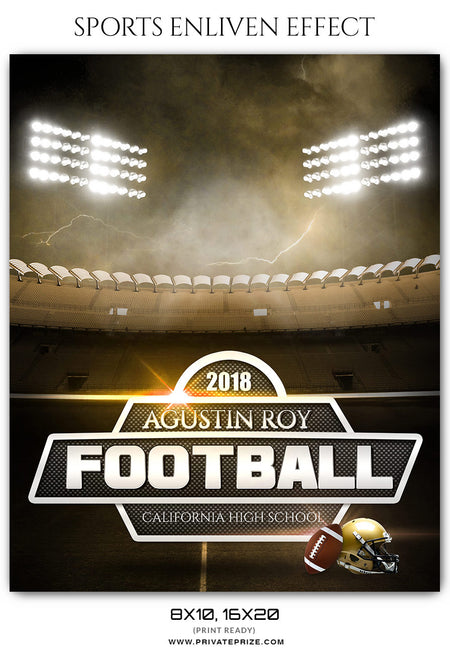 Agustin Roy Football Sports Enliven Effects Photoshop Template - Photography Photoshop Template