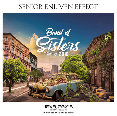 BAND OF SISTERS - SENIOR ENLIVEN EFFECT - Photography Photoshop Template